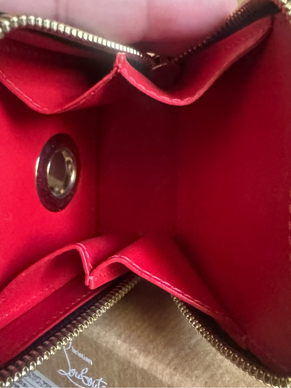 Christian Louboutin Black Leather Studded Mini Zip Key Dog Pouch/Loubi Pets